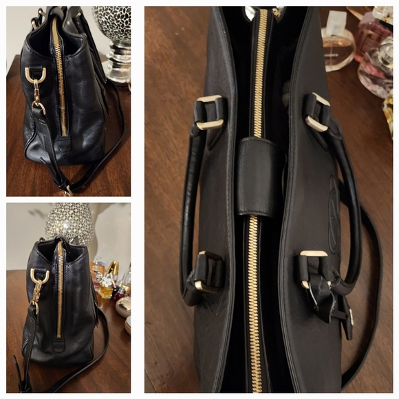 LOUIS QUATORZE Black Leather Satchel with Strap EUC - Picture 6 of 16